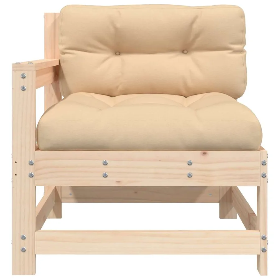 Chaise de jardin avec coussins bois de pin massif - 3