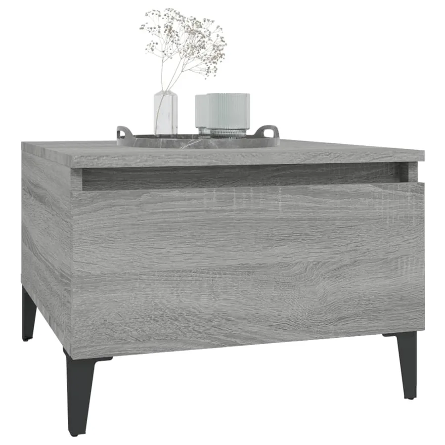 Tables d'appoint 2 pcs Sonoma gris 50x46x35 cm Bois ingénierie - 4