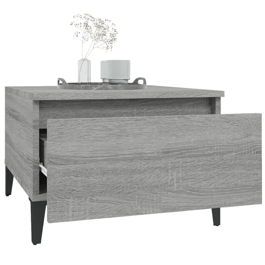 Tables d'appoint 2 pcs Sonoma gris 50x46x35 cm Bois ingénierie - 5