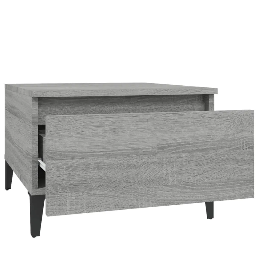 Tables d'appoint 2 pcs Sonoma gris 50x46x35 cm Bois ingénierie - 8