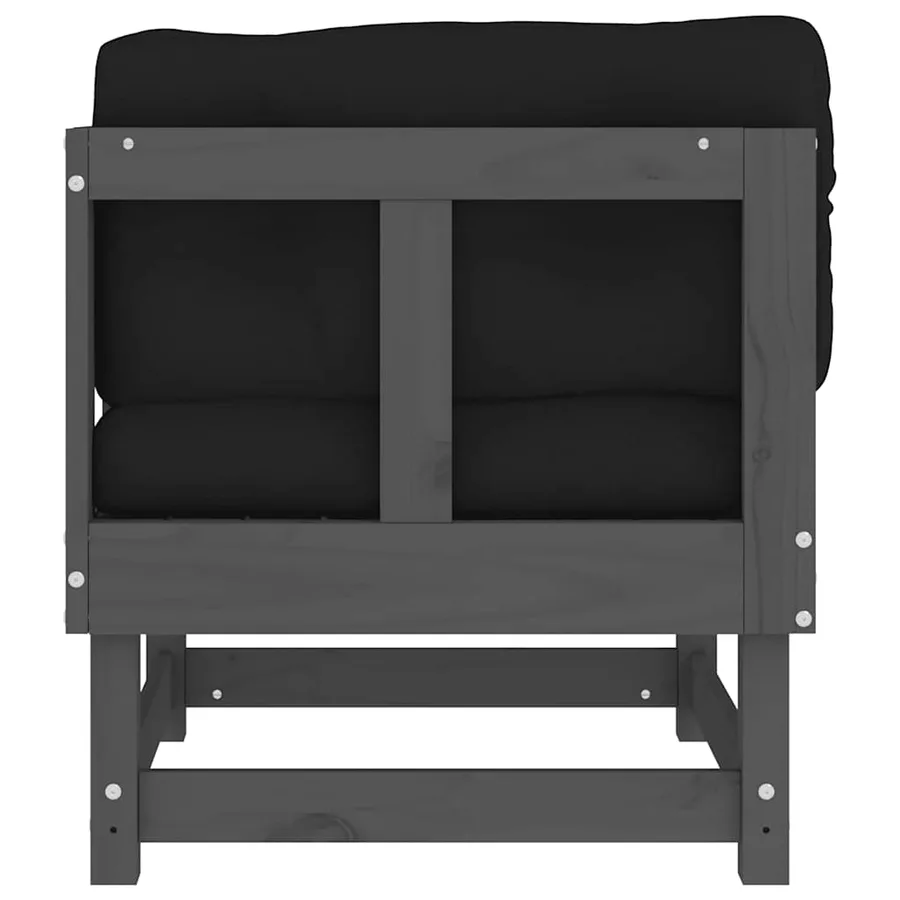 Canapés d'angle avec coussins 2 pcs gris bois de pin massif - 6