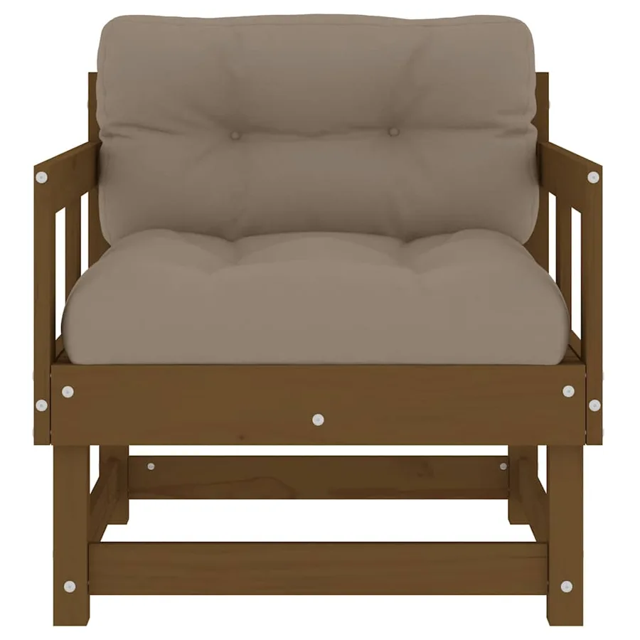 Chaises de jardin avec coussins lot de 2 marron miel - 4
