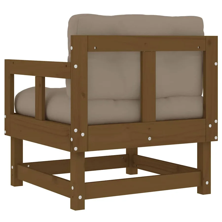 Chaises de jardin avec coussins lot de 2 marron miel - 7