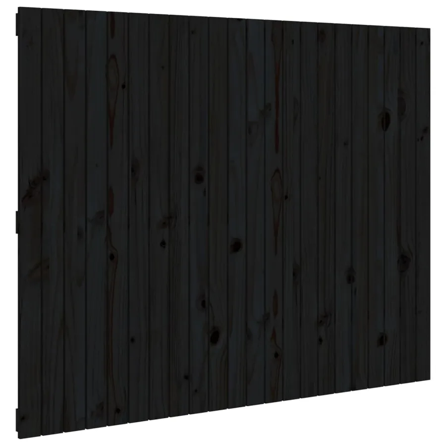 Tête de lit murale Noir 140x3x110 cm Bois massif de pin - 2