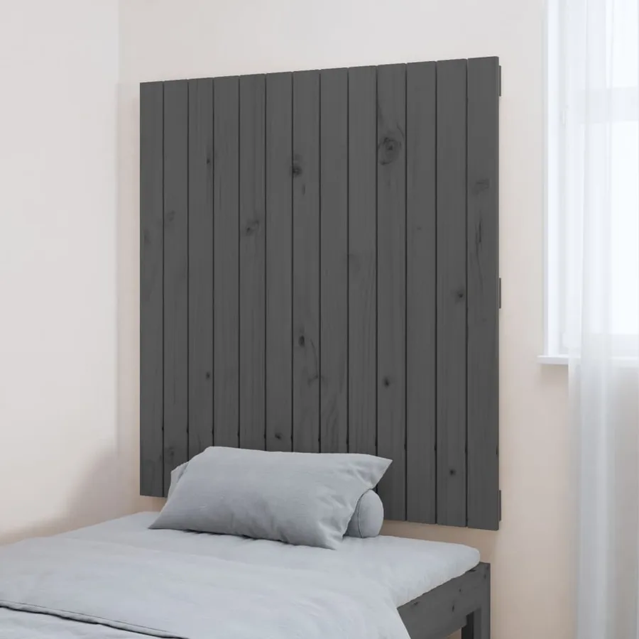 Tête de lit murale Gris 82,5x3x90 cm Bois massif de pin - 3