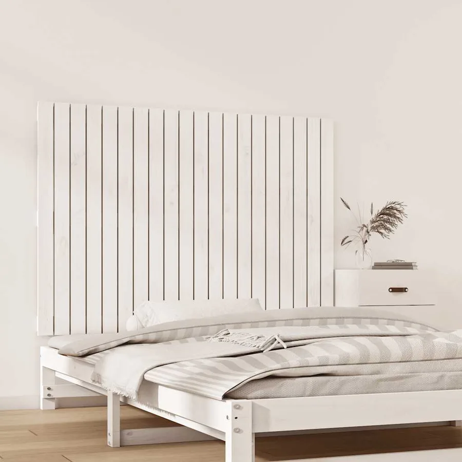 Tête de lit murale Blanc 127,5x3x90 cm Bois massif de pin - 3