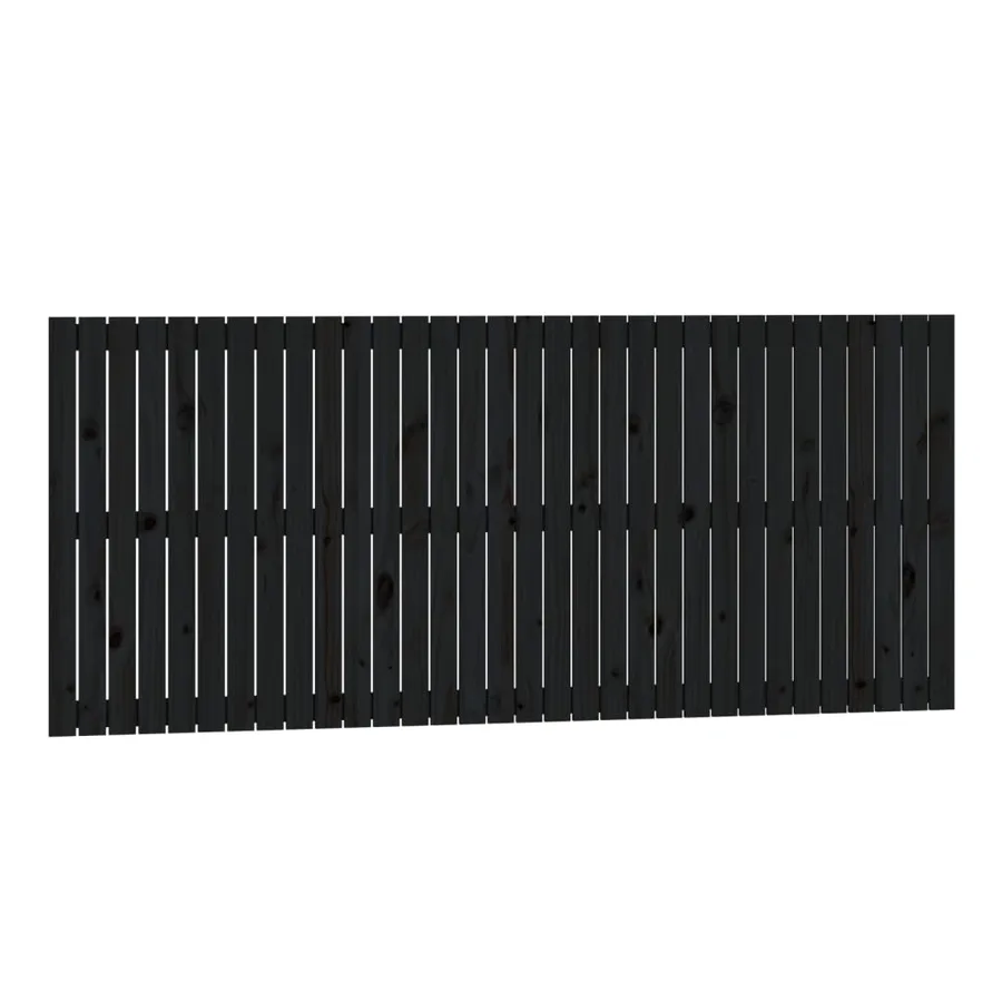 Tête de lit murale Noir 204x3x90 cm Bois massif de pin - 2