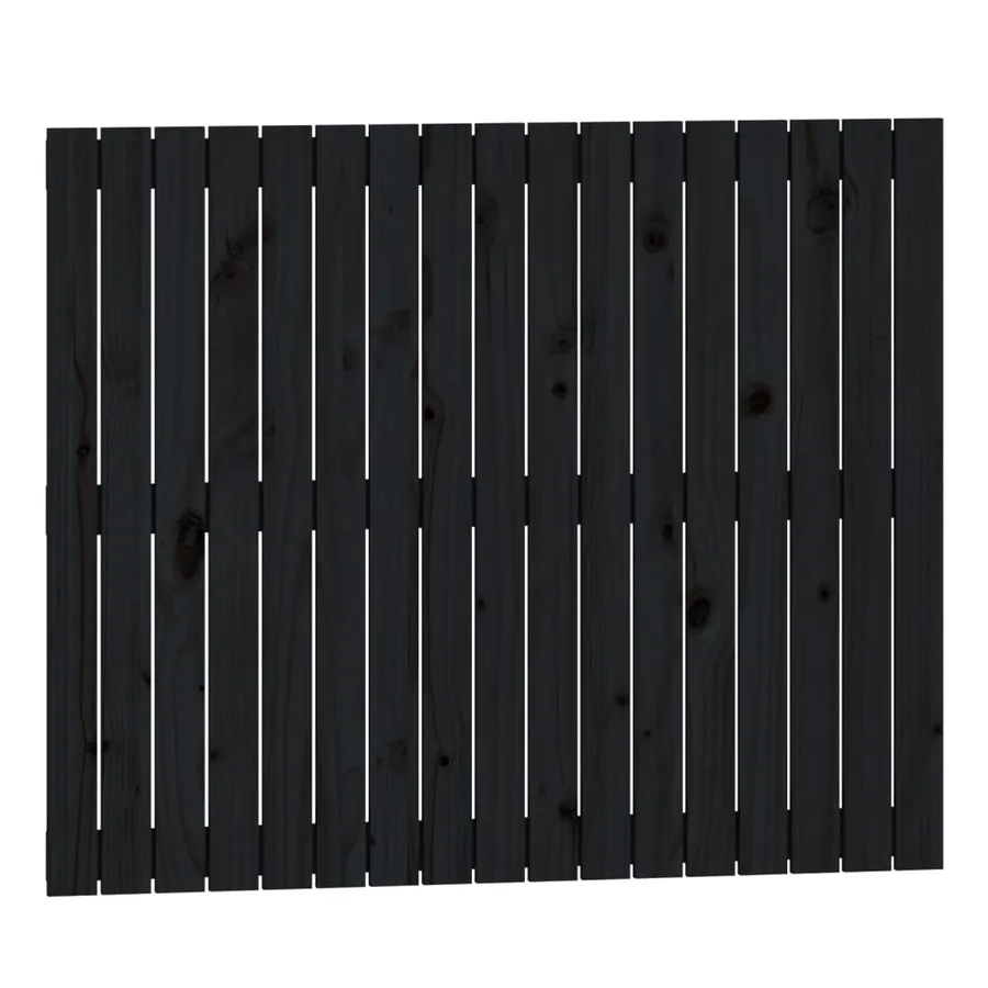 Tête de lit murale Noir 108x3x90 cm Bois massif de pin - 2