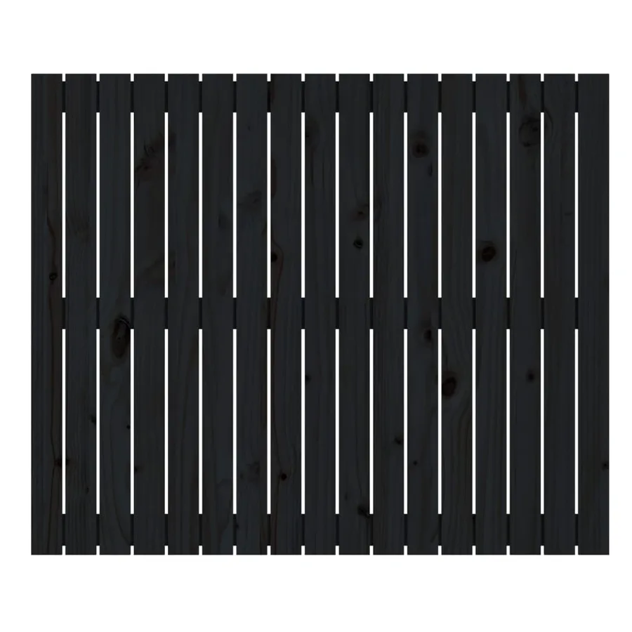 Tête de lit murale Noir 108x3x90 cm Bois massif de pin - 4
