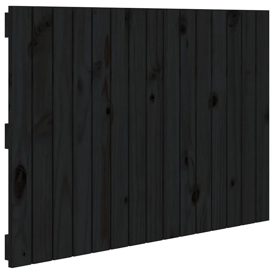 Tête de lit murale Noir 95,5x3x60 cm Bois massif de pin - 2