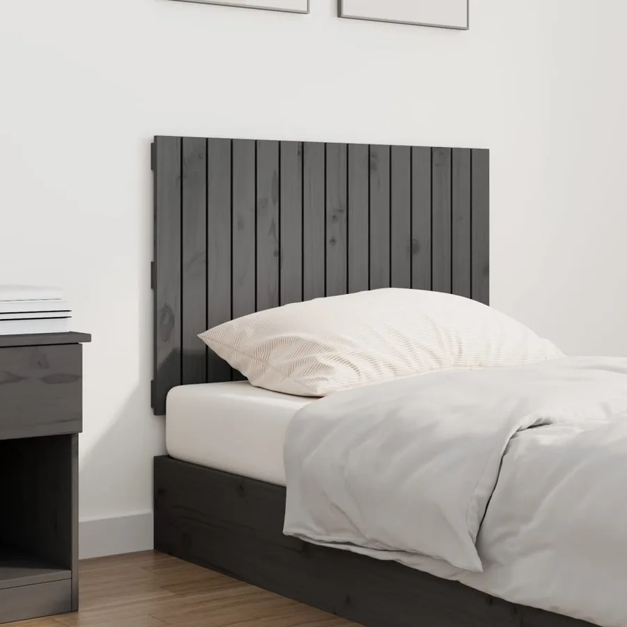 Tête de lit murale Gris 95,5x3x60 cm Bois massif de pin - 3