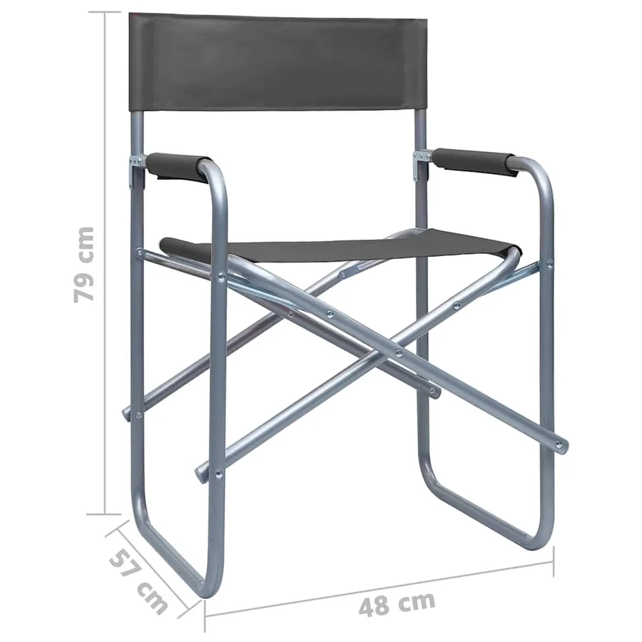 Chaises de metteur en scène lot de 2 Acier Gris - 9