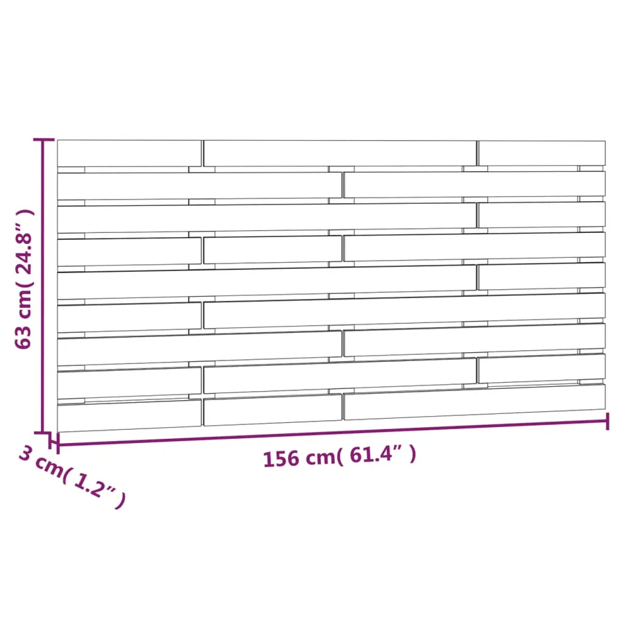 Tête de lit murale 156x3x63 cm Bois massif de pin - 8