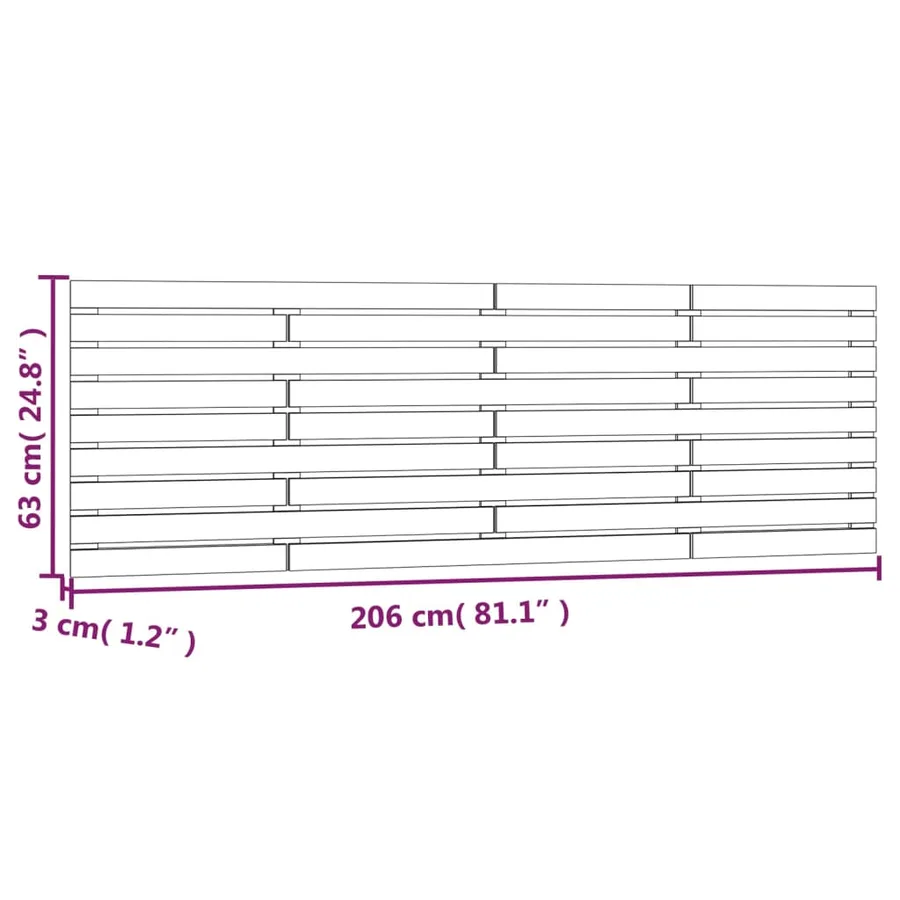 Tête de lit murale Blanc 206x3x63 cm Bois massif de pin - 8