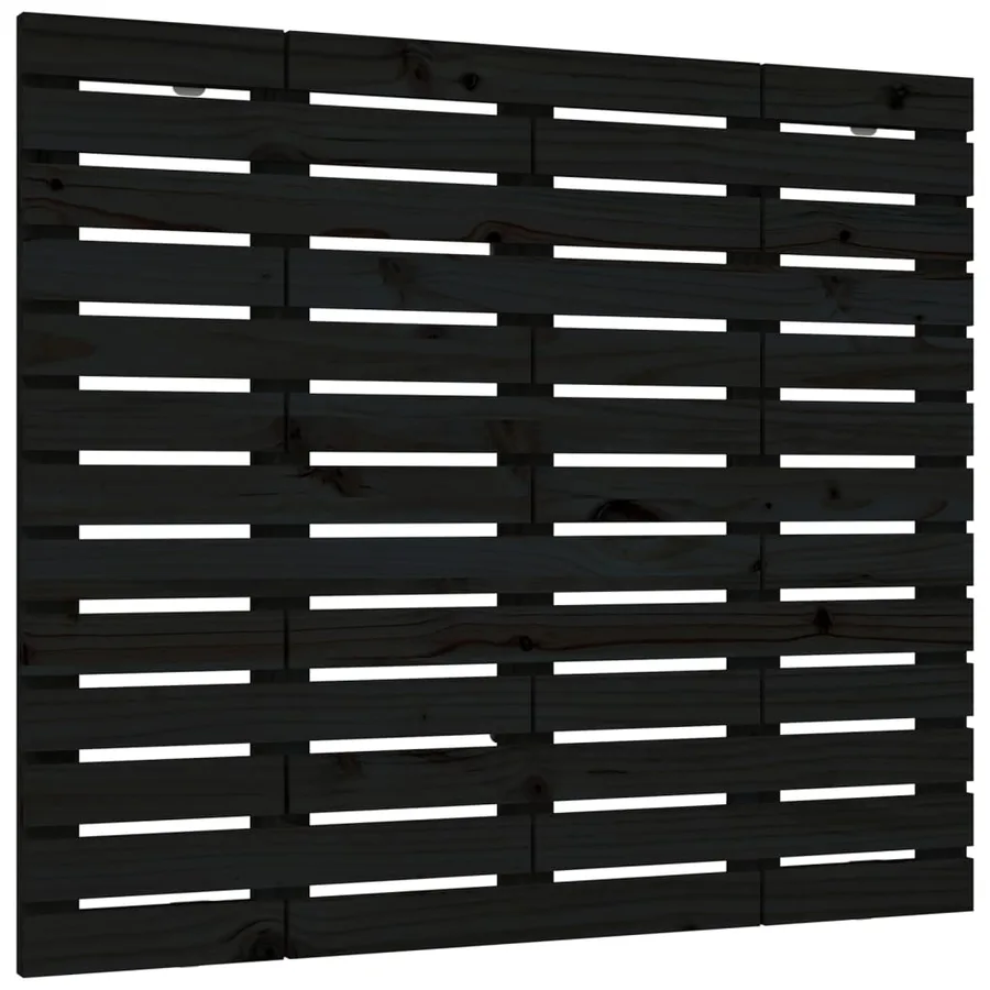 Tête de lit murale Noir 141x3x91,5 cm Bois massif de pin - 2