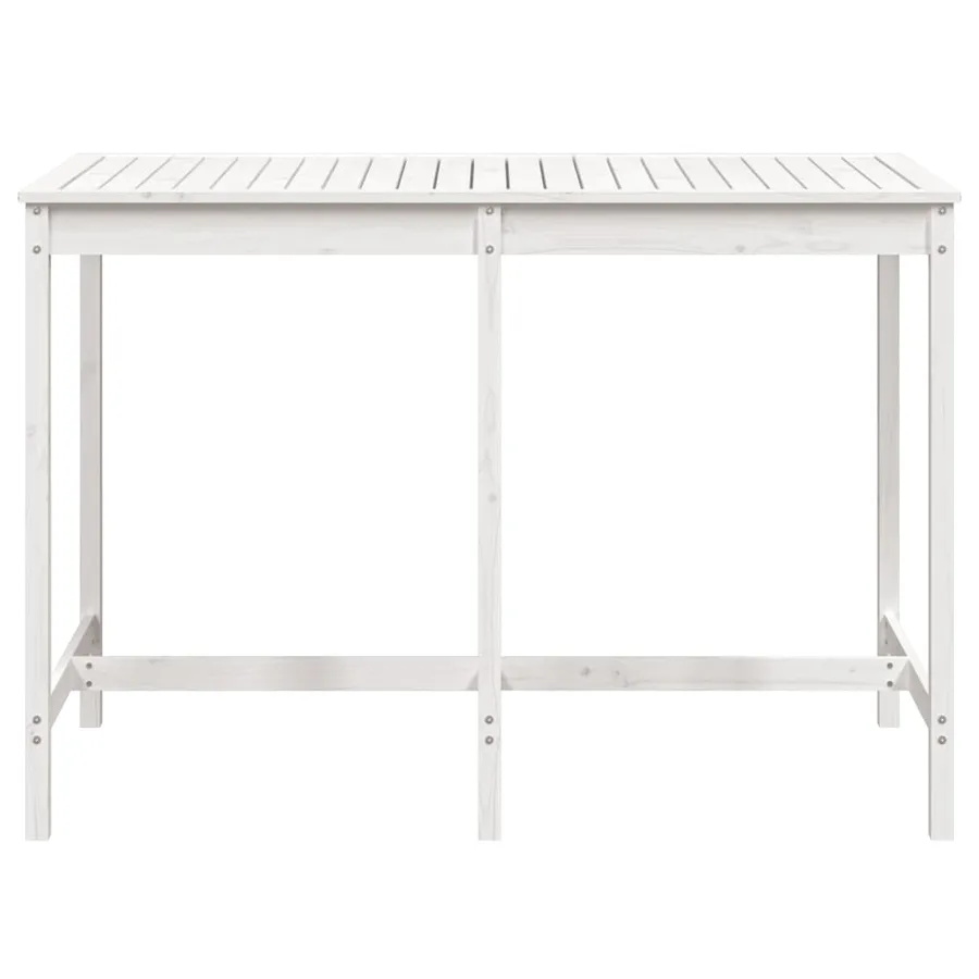 Table de jardin blanc 159,5x82,5x110 cm bois massif de pin - 4