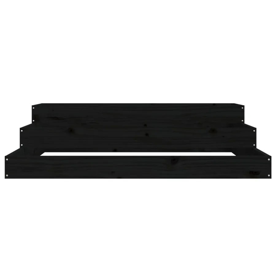Jardinière Noir 107x107x27 cm Bois massif de pin - 4