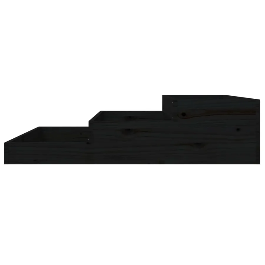 Jardinière Noir 107x107x27 cm Bois massif de pin - 5