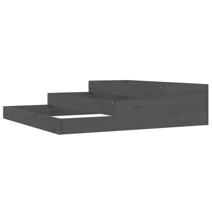 Jardinière Gris 107x107x27 cm Bois massif de pin - 2