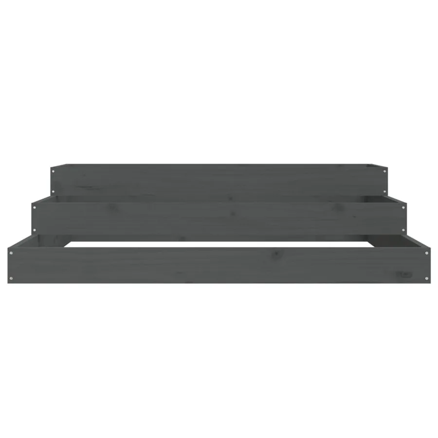 Jardinière Gris 107x107x27 cm Bois massif de pin - 4