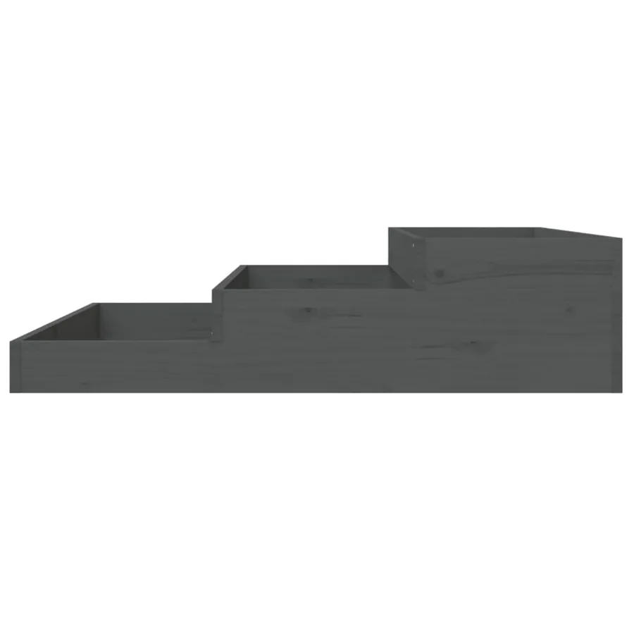 Jardinière Gris 107x107x27 cm Bois massif de pin - 5