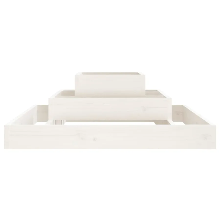 Jardinière Blanc 80x80x27 cm Bois massif de pin - 5