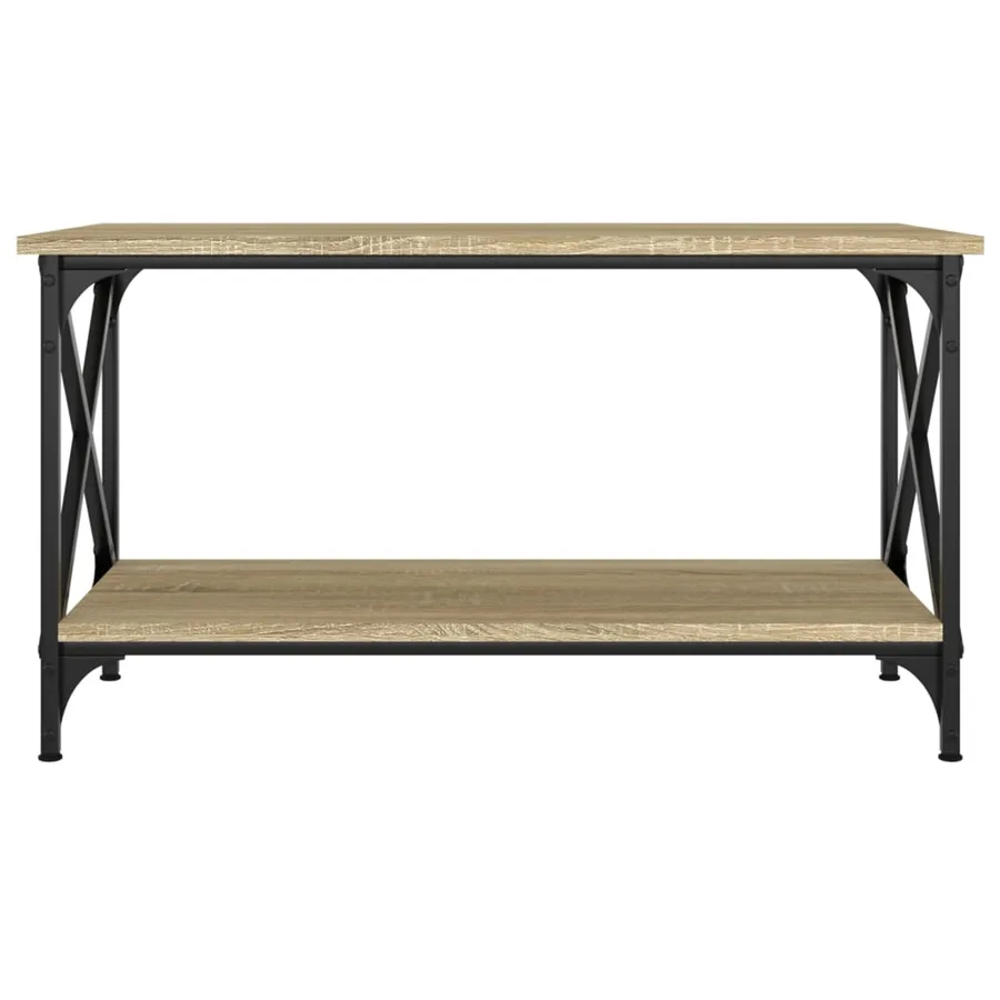 Table basse Chêne sonoma 80x45x45 cm Bois d'ingénierie et fer - 4