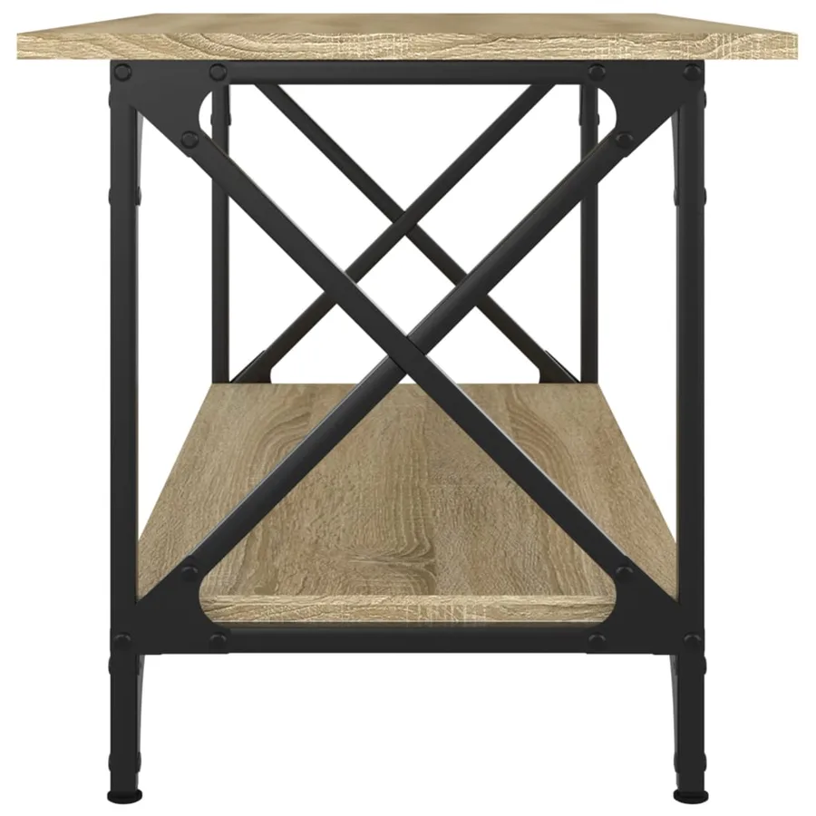 Table basse Chêne sonoma 80x45x45 cm Bois d'ingénierie et fer - 5