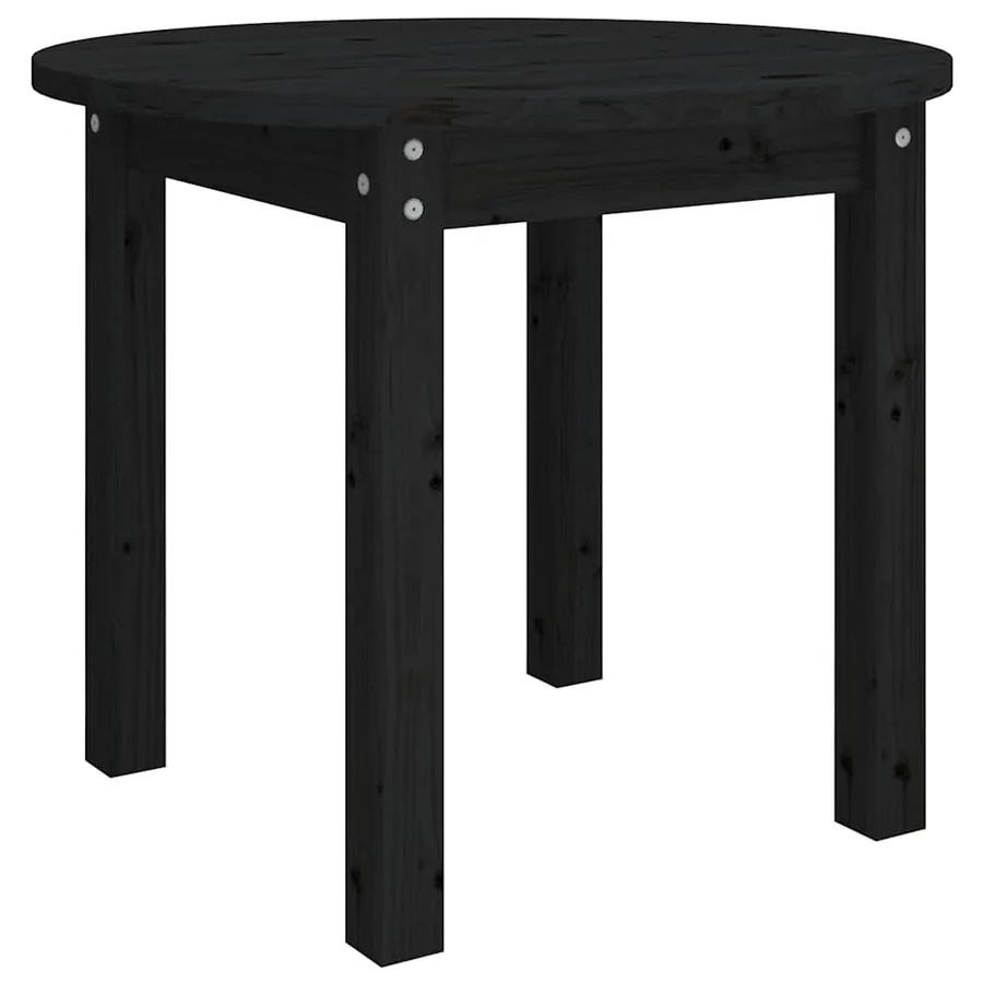 Table basse Noir Ø 55x45 cm Bois massif de pin - 2
