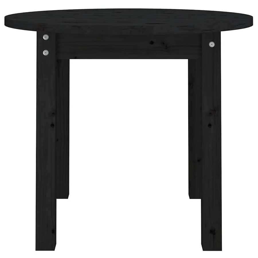 Table basse Noir Ø 55x45 cm Bois massif de pin - 5