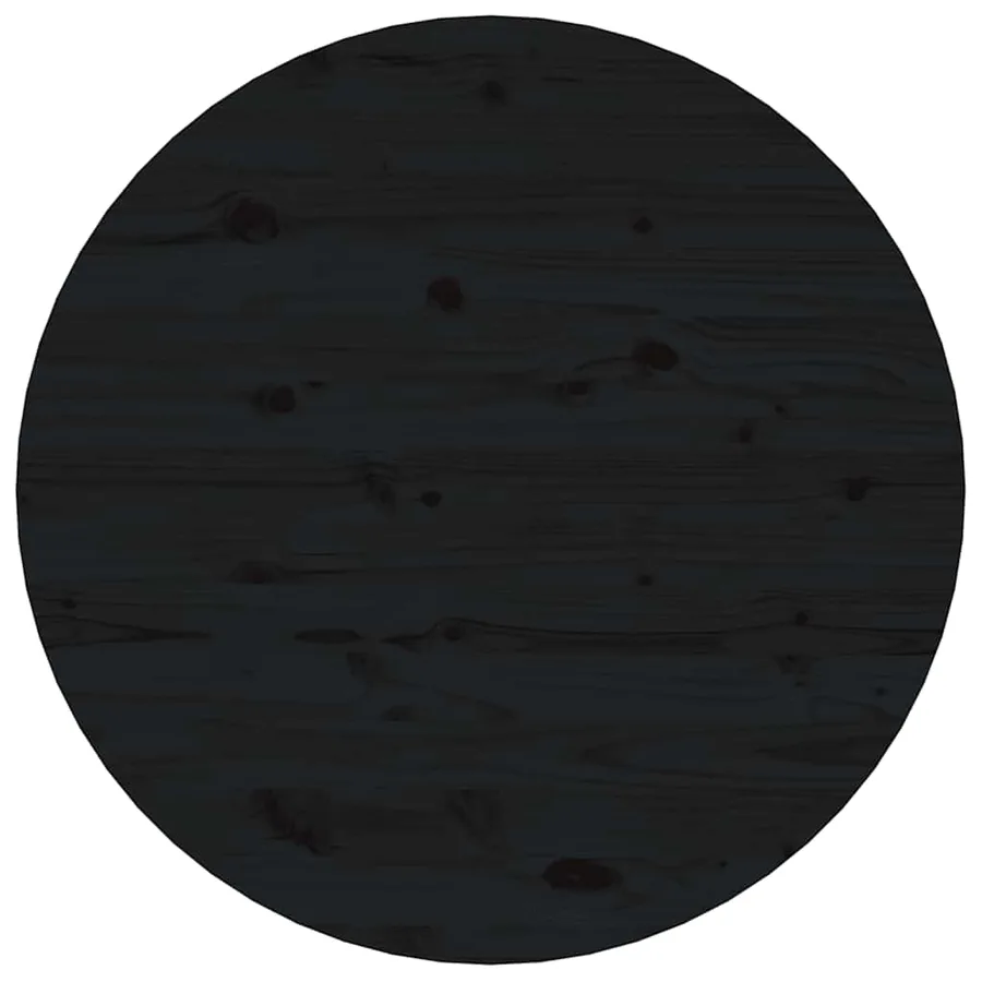 Table basse Noir Ø 55x45 cm Bois massif de pin - 6