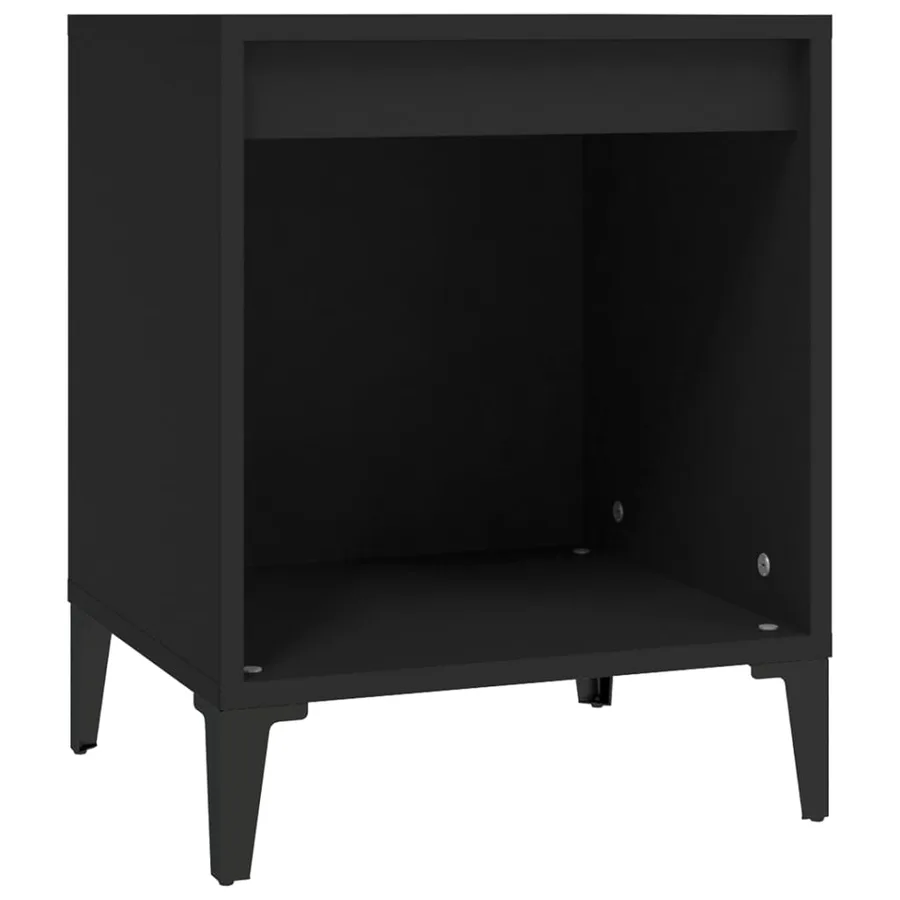 Table de chevet Noir 40x35x50 cm - 2