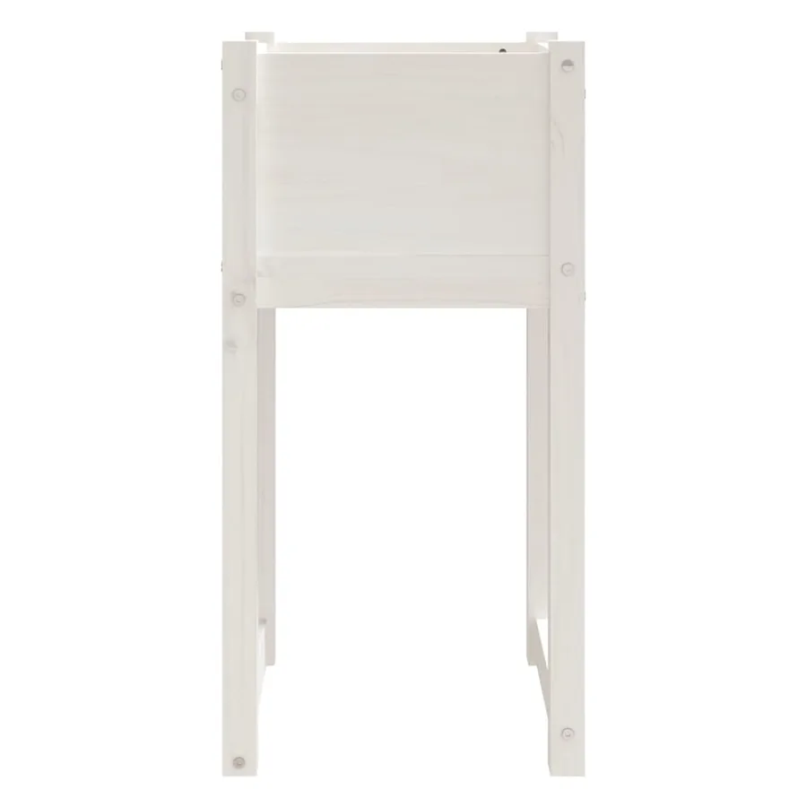 Jardinière Blanc 40x40x81 cm Bois massif de pin - 4