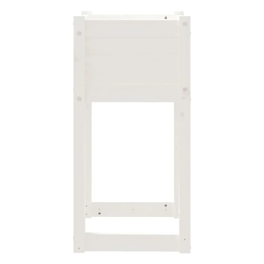 Jardinière Blanc 40x40x81 cm Bois massif de pin - 5