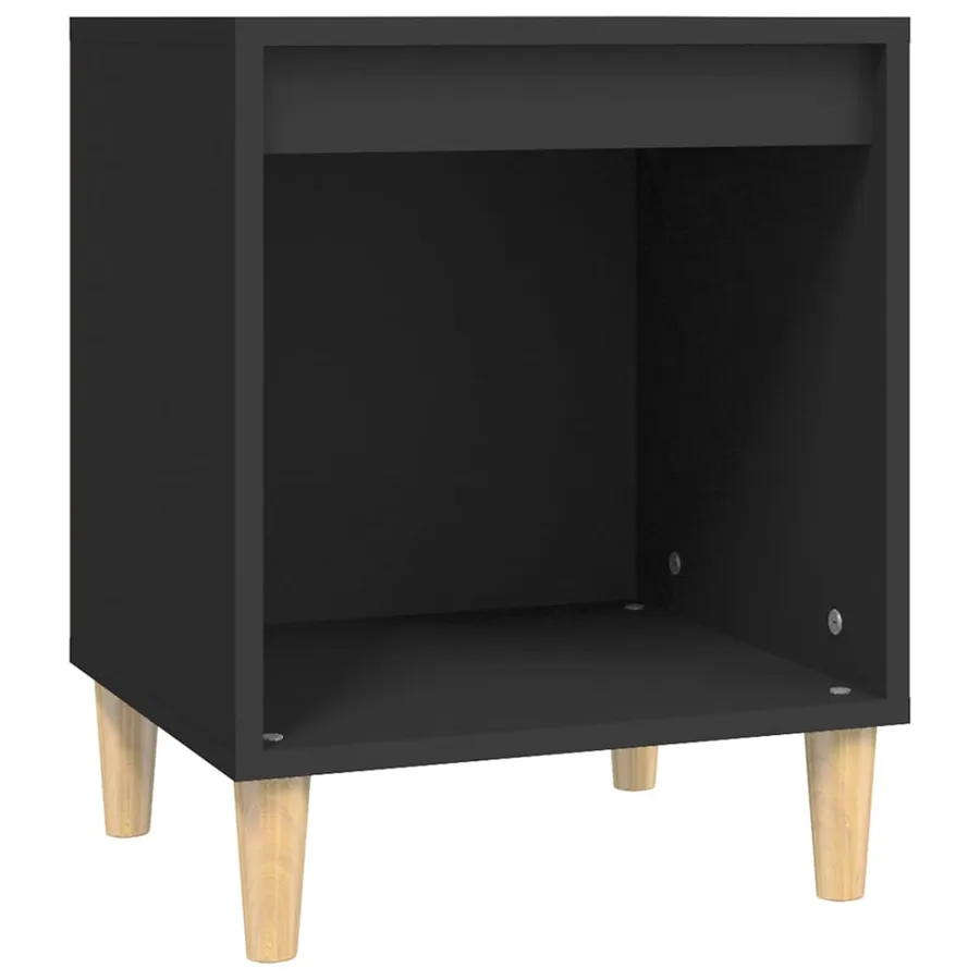 Table de chevet Noir 40x35x50 cm Bois d’ingénierie - 2