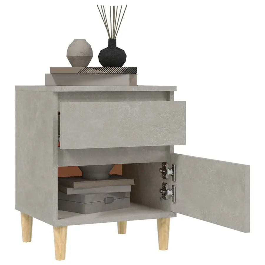 Table de chevet Gris béton 40x35x50 cm - 4
