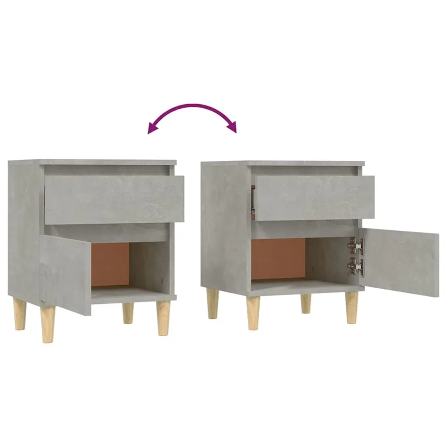 Table de chevet Gris béton 40x35x50 cm - 8