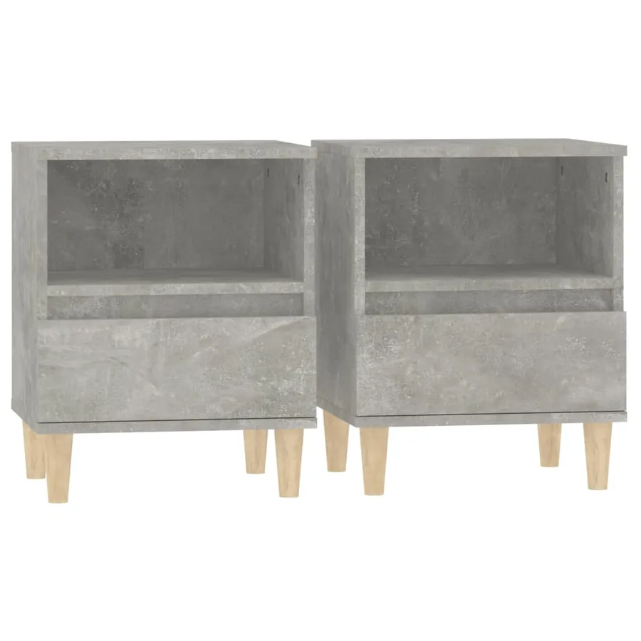 Tables de chevet 2 pcs Gris béton 40x35x50 cm - 2
