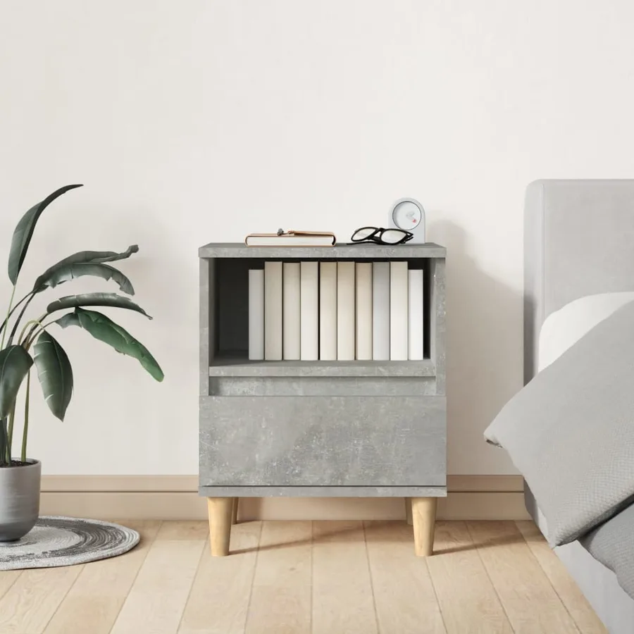 Tables de chevet 2 pcs Gris béton 40x35x50 cm - 3