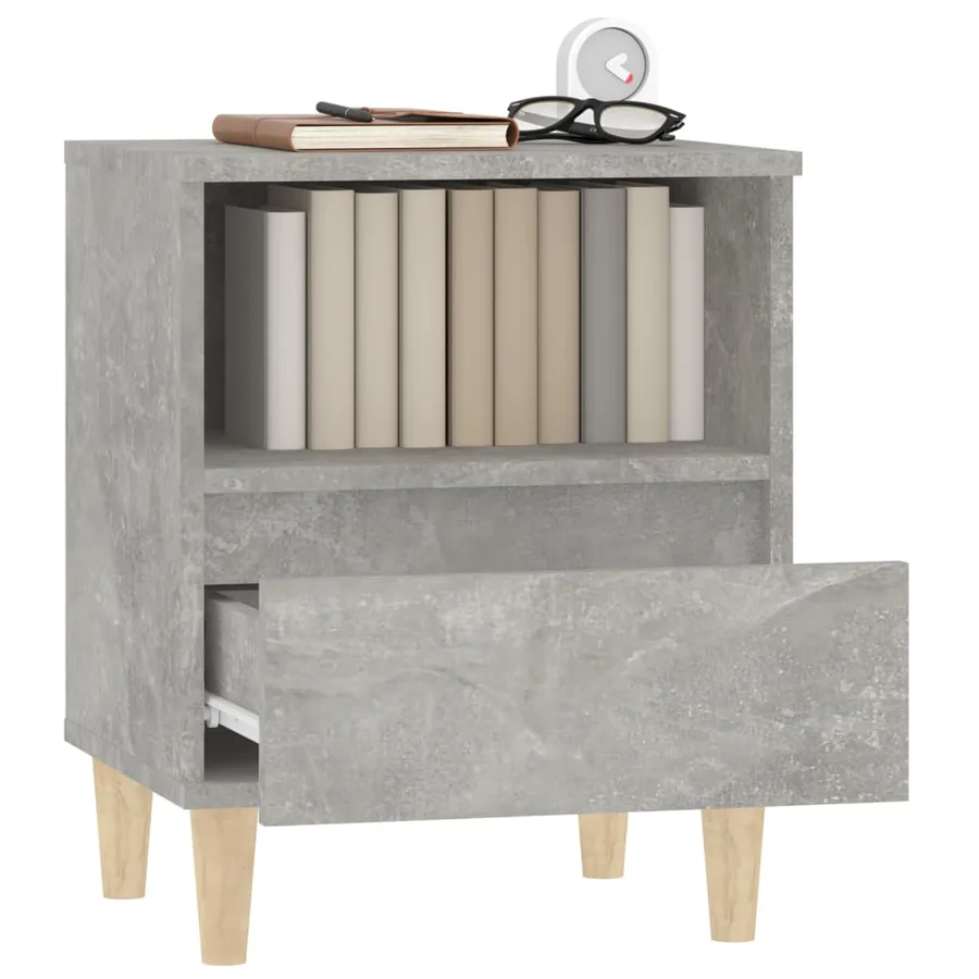 Tables de chevet 2 pcs Gris béton 40x35x50 cm - 5