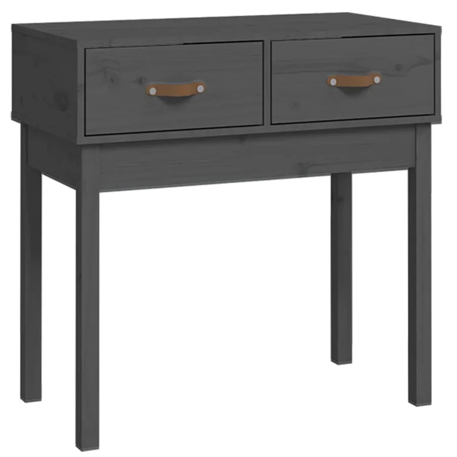 Table console Gris 76,5x40x75 cm Bois massif de pin - 2