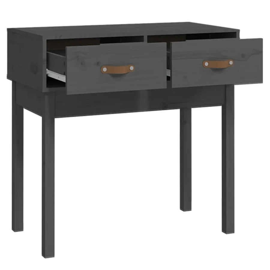 Table console Gris 76,5x40x75 cm Bois massif de pin - 4