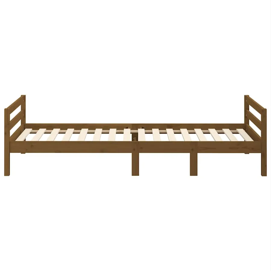 Cadre de lit sans matelas marron miel 75x190 cm bois pin massif - 6