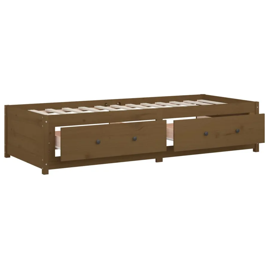 Lit de jour sans matelas marron miel 90x200 cm bois pin massif - 10