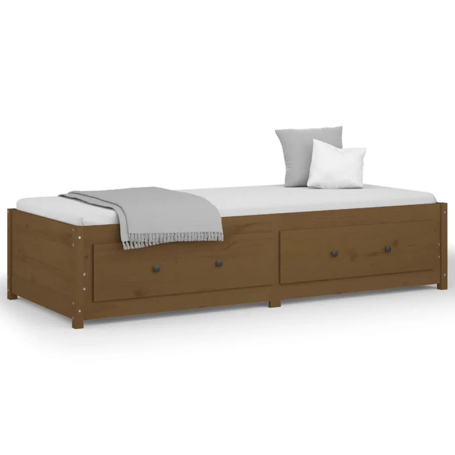 Lit de jour sans matelas marron miel 90x200 cm bois pin massif - 2