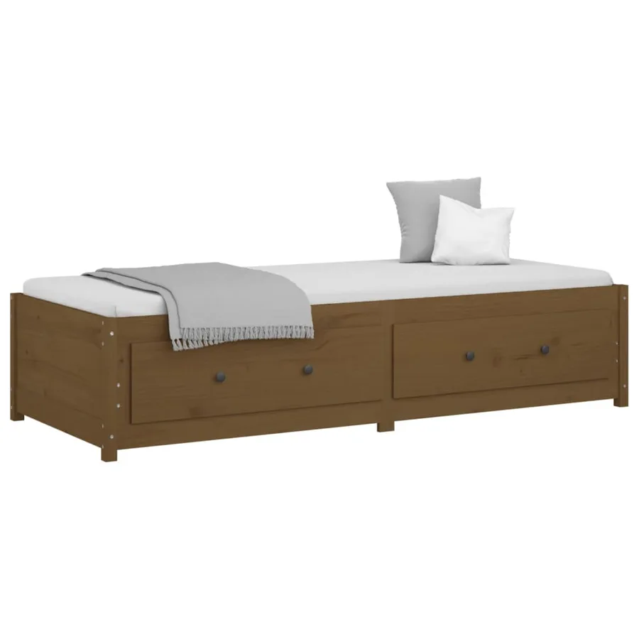 Lit de jour sans matelas marron miel 90x200 cm bois pin massif - 3