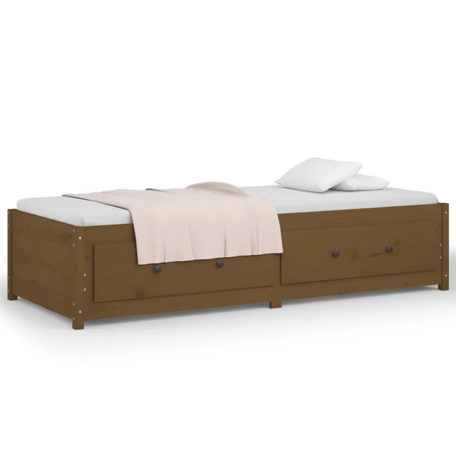 Lit de jour sans matelas marron miel 90x200 cm bois pin massif - 5