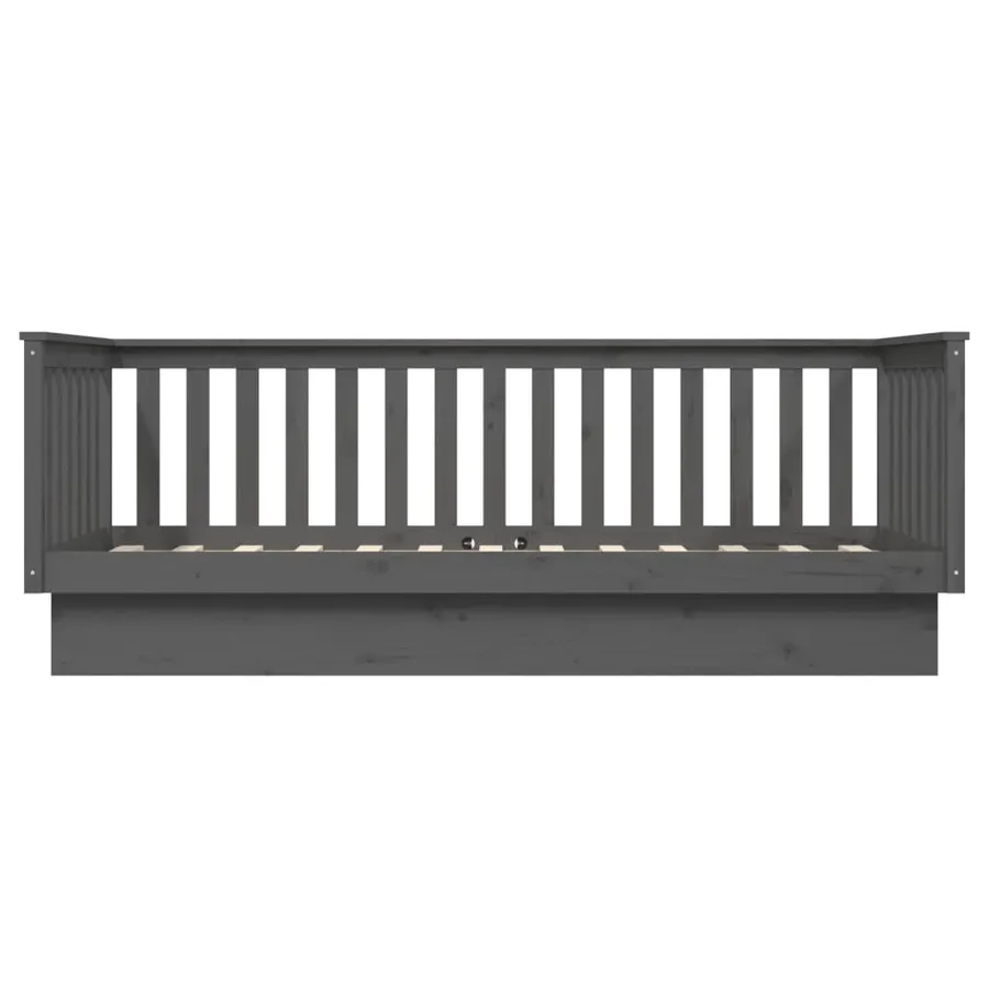 Lit de jour sans matelas gris 100x200 cm bois de pin massif - 8