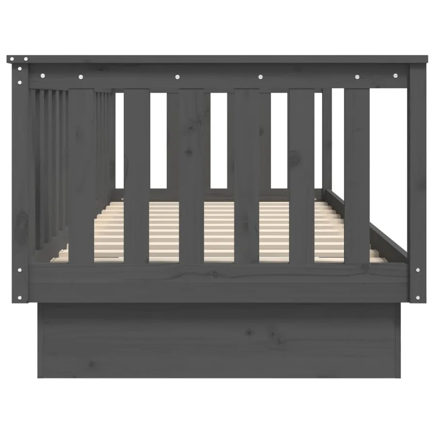 Lit de jour sans matelas gris 100x200 cm bois de pin massif - 9