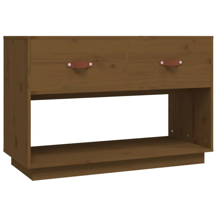 Meuble TV Marron miel 90x40x60 cm Bois de pin massif - 2